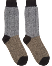Haider Ackermann Grey Taupe Alpaca Socks