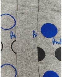 Pringle Lanark Polka Dot Socks In 3 Pack Gray