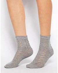 Asos Plain Pelerine Ankle Socks Grey