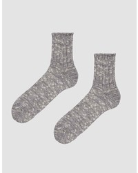 Slub Quarter Sock In Grey