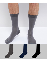 ASOS DESIGN Smart Socks In Superfine Cotton 3 Pack