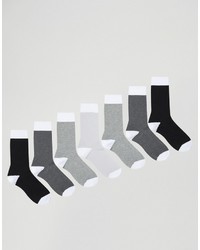 Asos Socks In Monochrome 7 Pack