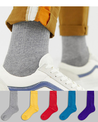 ASOS DESIGN Sports Style Socks In Retro Colours 5 Pack