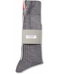 Thom Browne Striped Ribbed Merino Wool Socks
