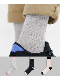 ASOS DESIGN Textured Socks In Nep 3 Pack