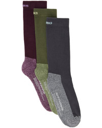 AFFXWRKS Three Pack Multicolor Duo Tone Socks