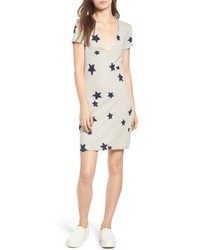 Grey Star Print Casual Dress