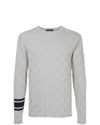 Grey Star Print Crew-neck Sweater