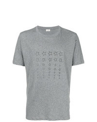 Grey Star Print Crew-neck T-shirt