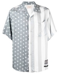 Grey Star Print Short Sleeve Shirt