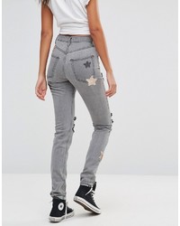 Glamorous Tall Distressed Boyfriend Jean With Sequin Star Detail