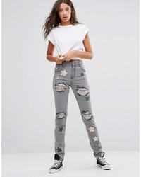Glamorous Tall Distressed Boyfriend Jean With Sequin Star Detail