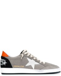 Grey Star Print Suede Sneakers
