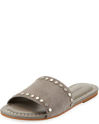 Grey Studded Flat Sandals