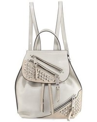 Marc Jacobs Studded Zip Leather Flap Backpack Dove