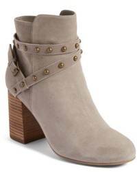 Grey Studded Suede Ankle Boots