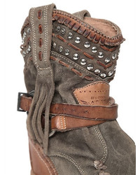 EL VAQUERO 70mm Fringed Studded Suede Boots