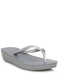 Grey Studded Thong Sandals