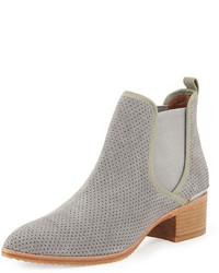 Donald J Pliner Diaz Perforated Suede Ankle Boot Gray