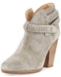 Rag & Bone Harrow Belted Suede Ankle Boot Gray