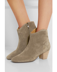 Etoile Isabel Marant Isabel Marant Toile The Dicker Suede Ankle Boots Army Green