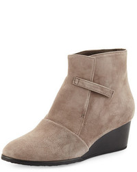 Coclico Opal Suede Wedge Bootie Gray