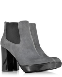 Hogan Opty Dark Gray Suede Ankle Boots