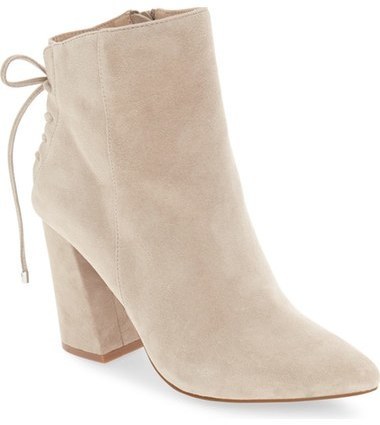 grey pointed toe booties