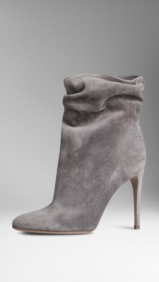 gray suede ankle boots