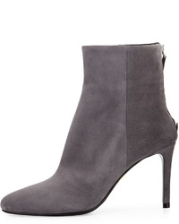 Prada Suede Back Zip Ankle Boot Gray