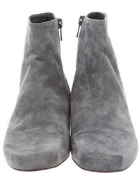 Christian Louboutin Suede Round Toe Ankle Boots