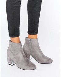 Boohoo Suedette Heeled Ankle Boots