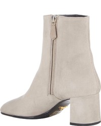 Prada Tapered Toe Ankle Boots Grey