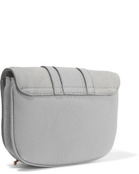 See by Chloe See By Chlo Hana Mini Textured Leather And Suede Shoulder Bag Gray