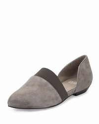 Eileen Fisher Flute Pointed Toe Dorsay Flat Graphite