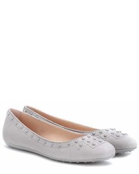 Tod's Studded Suede Ballerinas