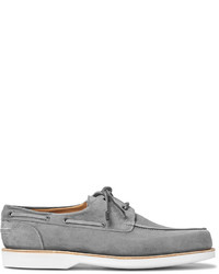 Grey Suede Boat Shoes for Men | Lookastic