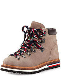 Moncler Blanche Lace Up Hiker Boot Gray