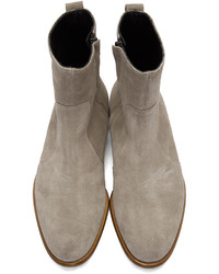 Robert Geller Grey Common Projects Edition Suede Boots