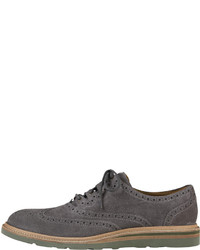 Cole Haan Christy Wedge Ghilley Wing Tip Dark Gray