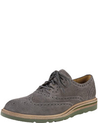 Cole Haan Christy Wedge Ghilley Wing Tip Dark Gray