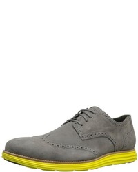 Cole Haan Lunargrand Wing Tip Charcoal Grey Suede Oxfords
