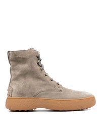Tod's Wg Lace Up Leather Boots