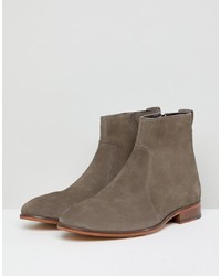 ASOS DESIGN Chelsea Boots In Grey Suede With Sole