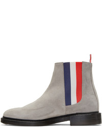Thom Browne Grey Suede Chelsea Boots
