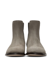 Alexander McQueen Grey Suede Chelsea Boots
