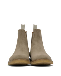 Common Projects Grey Suede Chelsea Boots