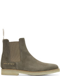 Common Projects Grey Suede Chelsea Boots