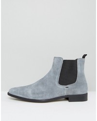 Dune Marky Chelsea Boots In Gray Suede