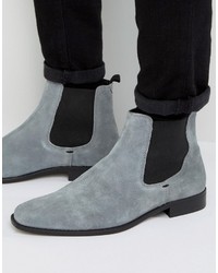 Dune Marky Chelsea Boots In Gray Suede